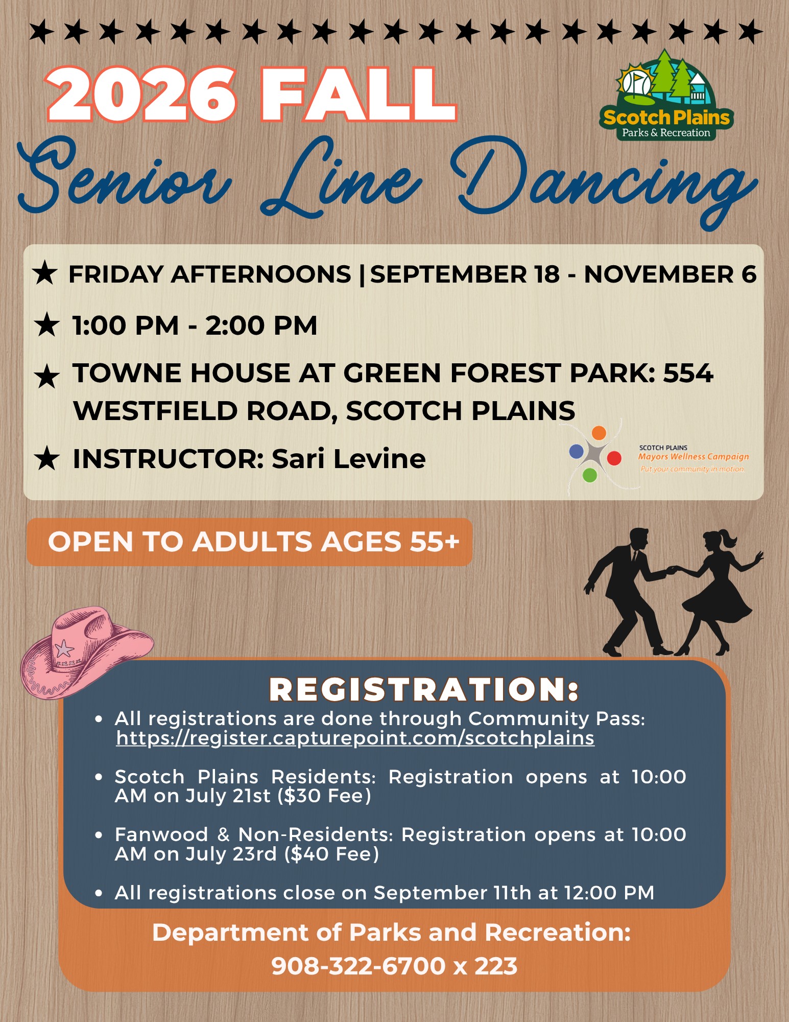 2026 Fall Senior Line Dancing Flyer