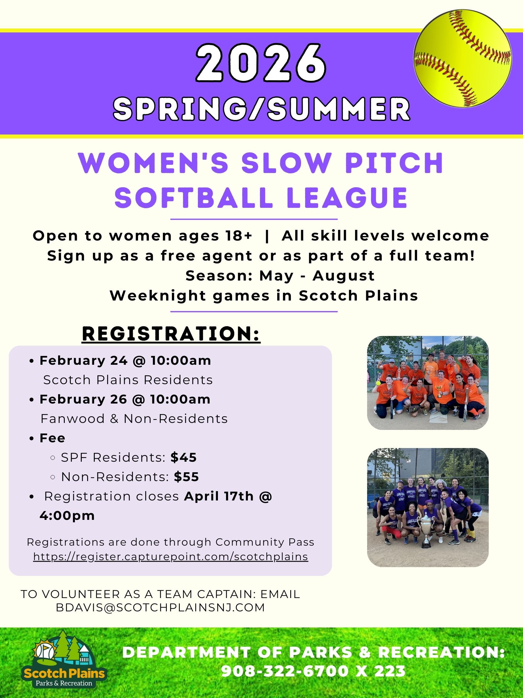 2026 Womens Softball Flyer